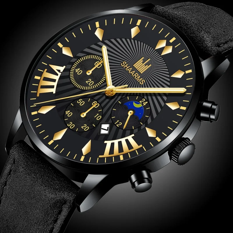8435 fashion black watches for men
