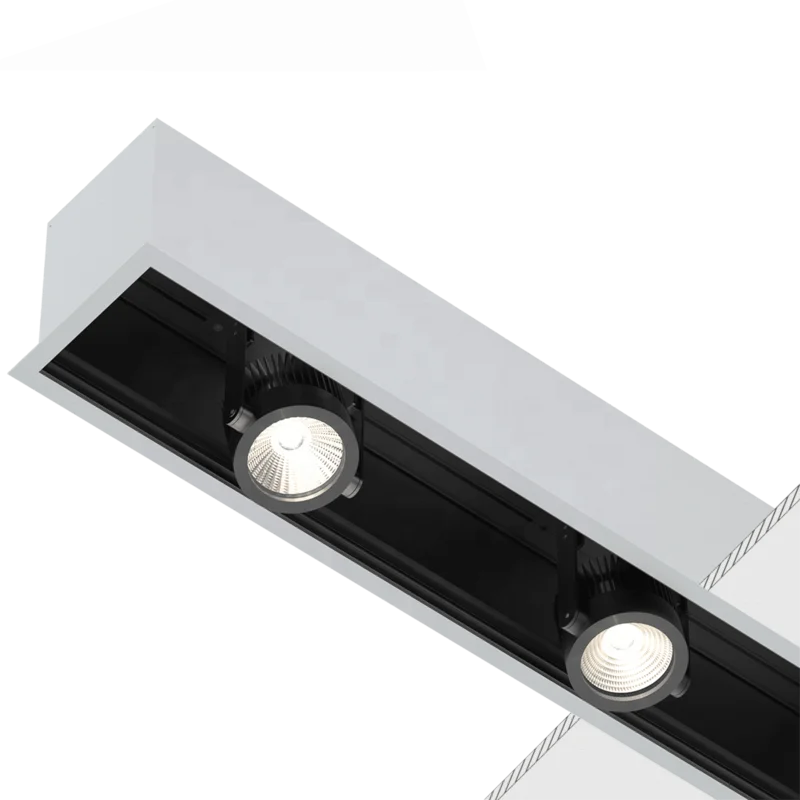 Retractable LED Spotlight System 6 Inch LIGHT CHANNEL 18w Track Spot Light with Customized Design Linear Pendant Grille Light