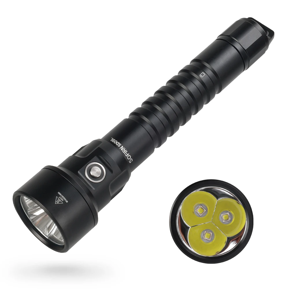 Magnetic Diving Light 10000 Lumens Rechargeable LED Underwater Flashlight  with 18650 Li-ion Battery