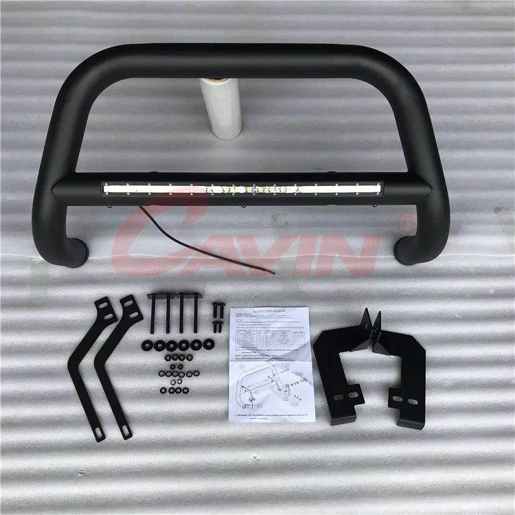 Black U Type Grille Guard With Led Light Bull Bar Steel Grille Guard