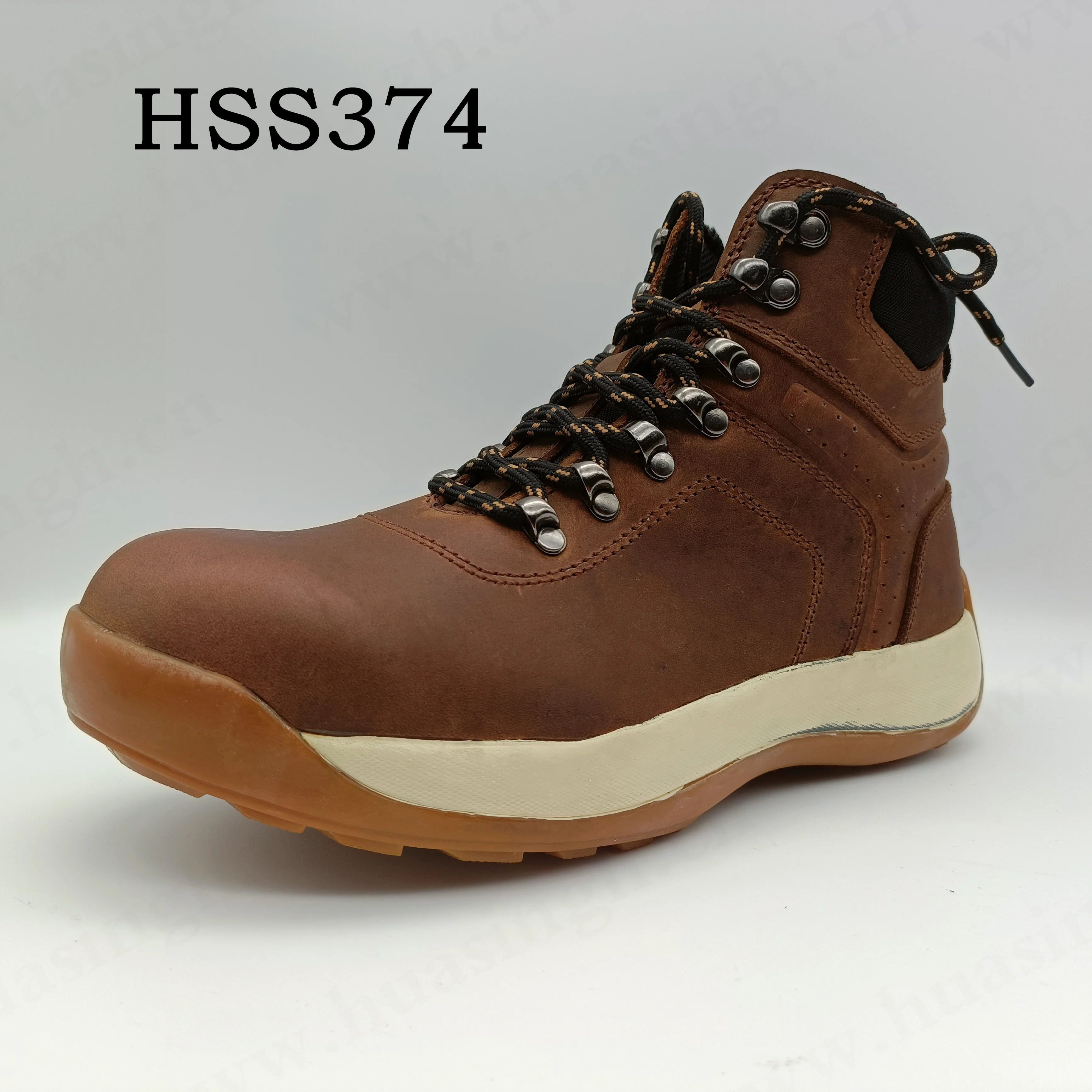 ZYF,Quick Resilience EVA+rubber Sole Sport Safety Shoes Outdoor Enthusiasts Top End Crazy Horse Leather Trainers Boots HSS374