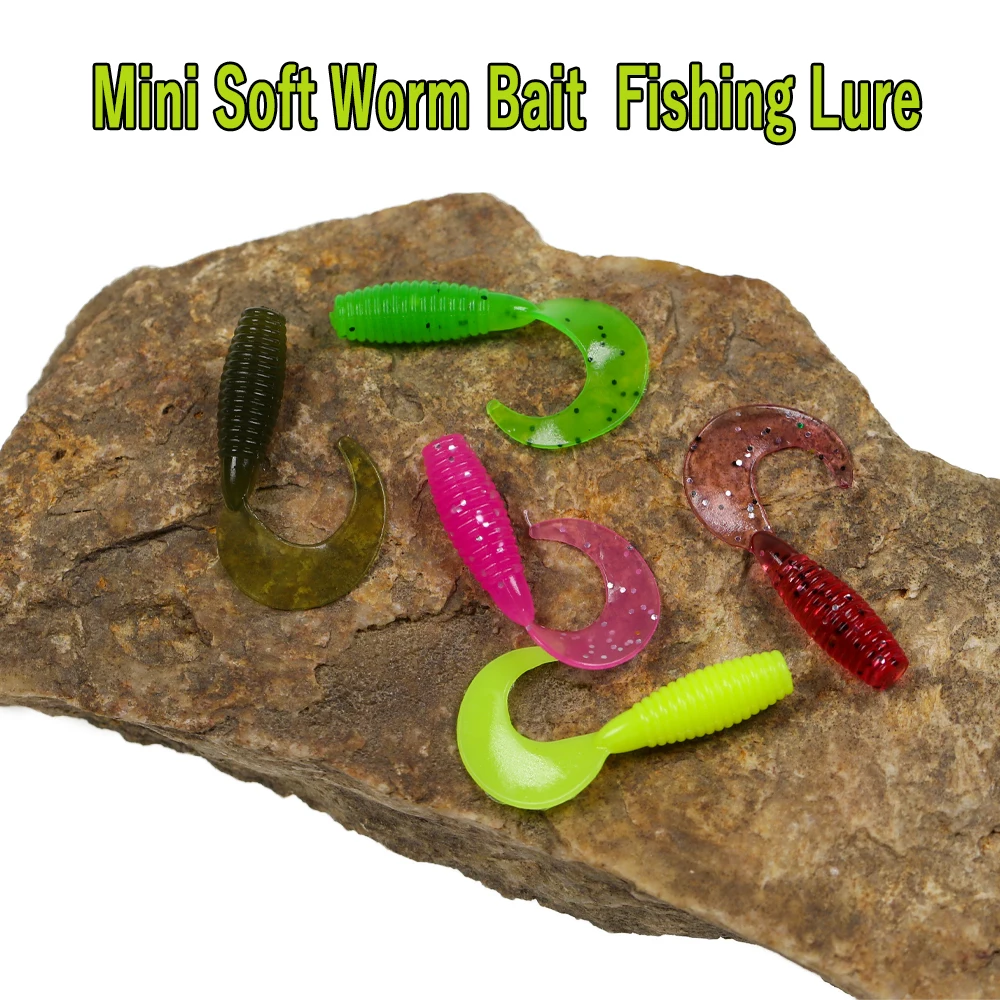 Soft Plastic Waxworm Baits - 200 Piece Chartreuse Grub Lures For Trout, Panfish & Bass