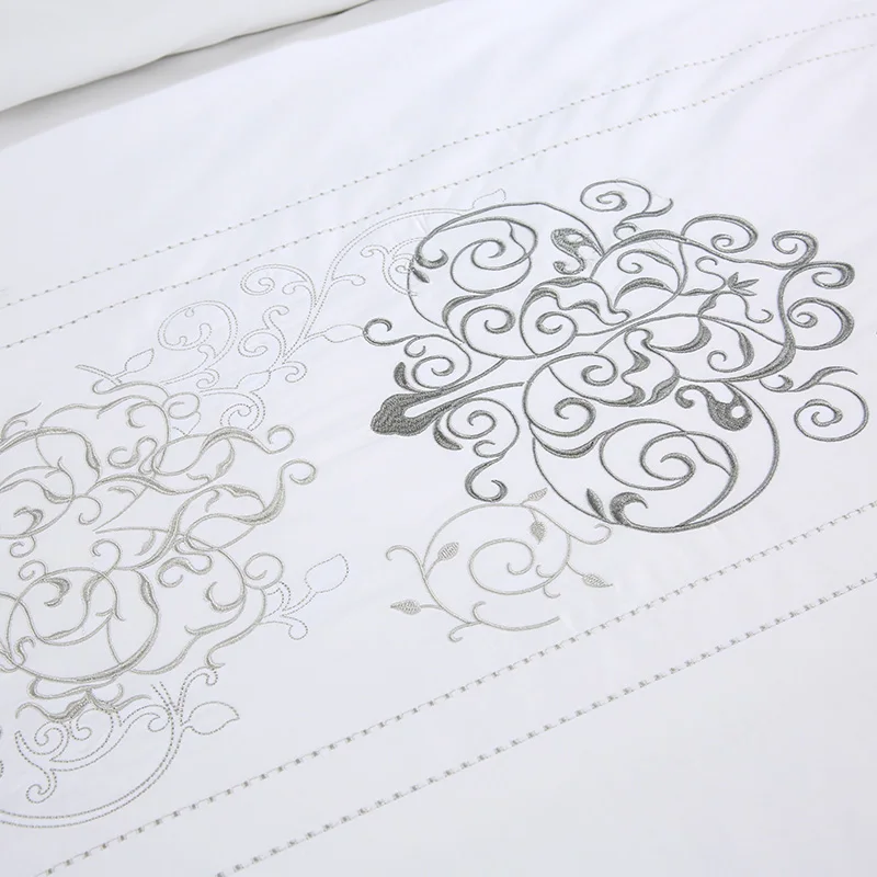 Customized Luxury Printed White Flat Sheet Bedding King Xl Cotton Hotel