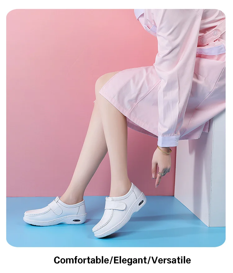 Hot Sale Nurse Shoes for Women Nursing Hospital White Shoes Comfort Breathable Soft Bottom Flat Anti-slip Safety Work Shoes