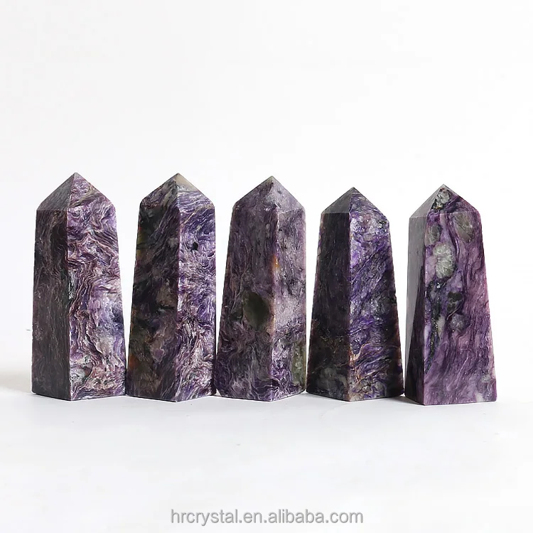 Healing Crystal Stone Crafts Purple Dragonshard Point Polished Charoite Tower For Sale