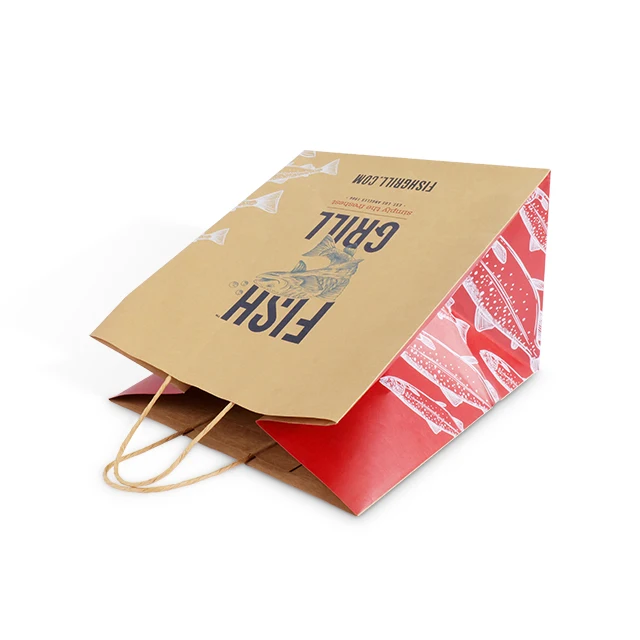 100% Recyclable Materials Kraft Paper Clothes Bags With Paper Handle details