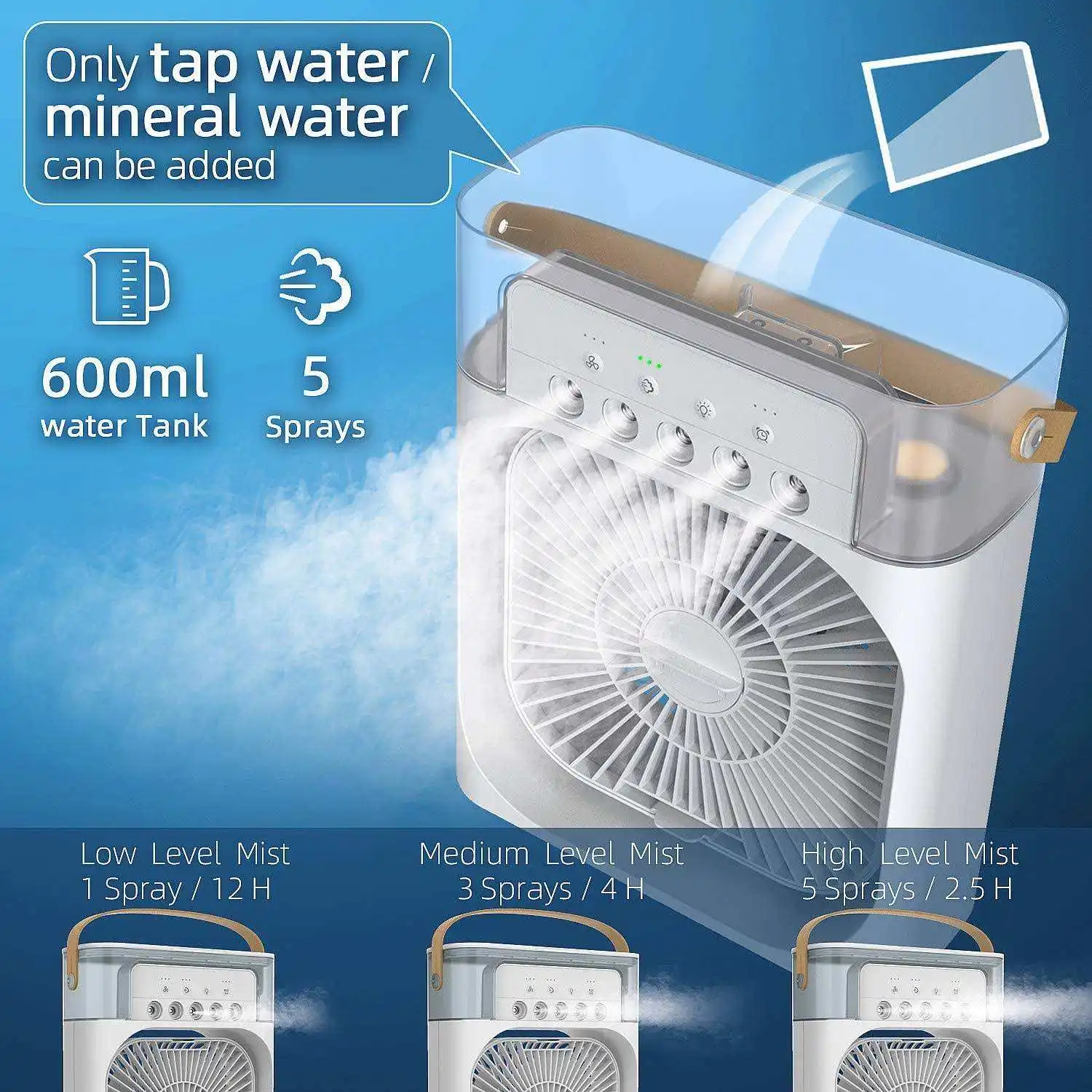 Beliebter Mini-Ventilator mit 7 Stimmungslichtern, faltbar und USB-/Batteriebetrieb – ideal für Hotels_voghion.com