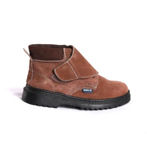 Factory Outlet Mid Top Welding Safety Shoes Anti Smash Puncture Proof Security Shoes Can OEM Suede Cow Leather Work Footwear
