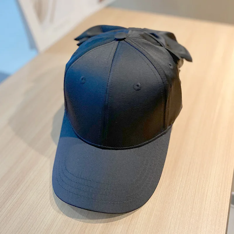Customized High Quality Satin Peaked Cap Women's Big Bow Sun Hat Baseball Cap