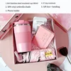Thermos cup + umbrella + mobile holder + A7 book (pink)