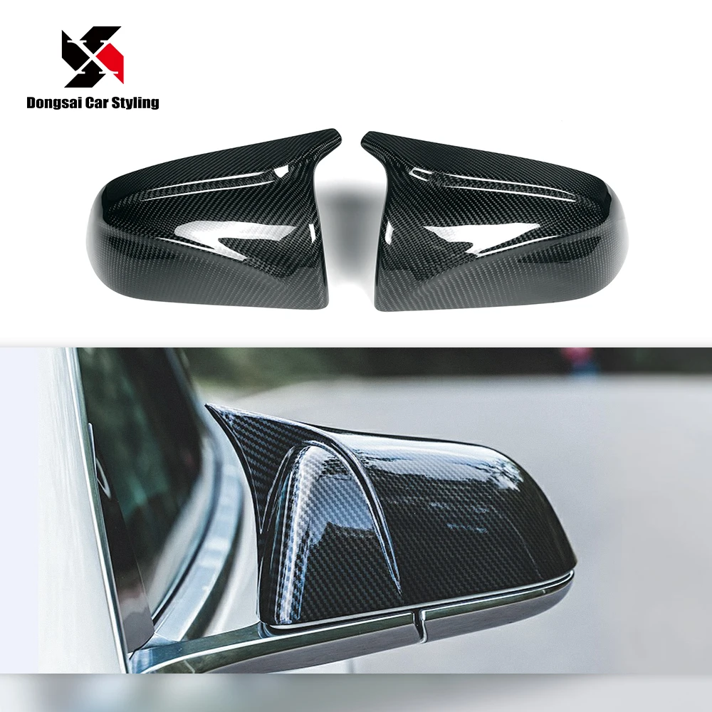 FOR 17-2020 TESLA MODEL 3 WING HORN STYLE CARBON FIBER MIRROR COVER REPLACEMENT
