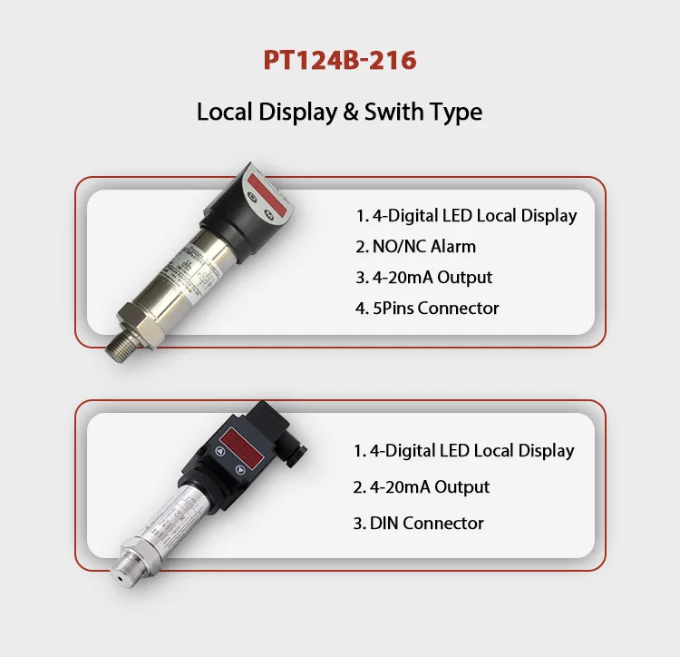 Pt124b216 Pressure Transmitter 420ma Digital Water Pressure Sensor