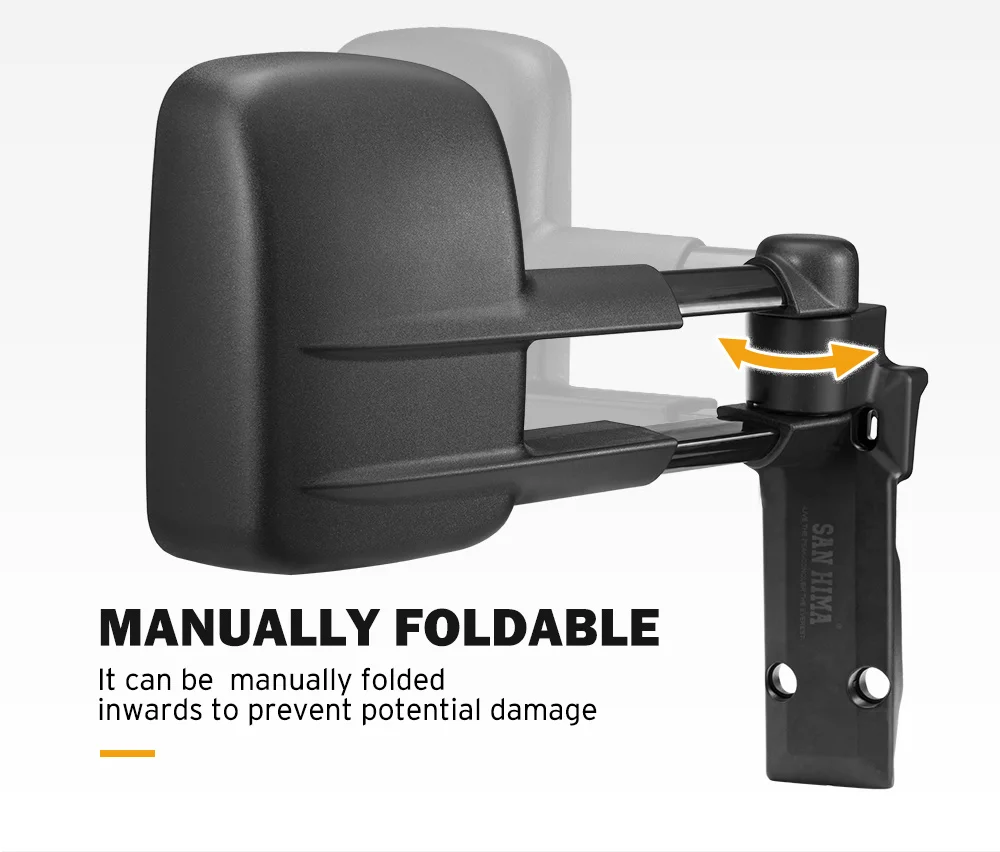 MSA TM400 Towing Mirror For Toyota Land Cruiser 70-79 Series - Black, Manual-688489