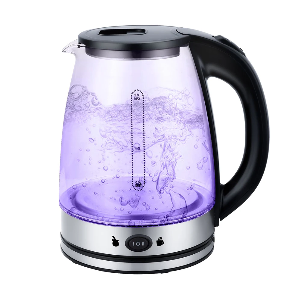 1pc Electric Glass Tea Kettle 1.8L Cordless Hot Water Boiler