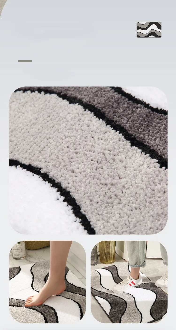 Rectangular Business Style Carpet For Home Living Room Carpet Wool Tufted Flocking Machine Washable Floor Mat supplier