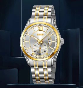 SKMEI  9319 Luxurious  Multifunctional Three-eye Six-hand Business Sports Quartz Watch with Running Seconds Function