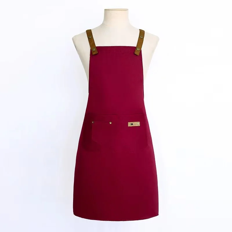 Apron Logo Fashion Unisex Adult Kitchen Restaurant Anti-Fouling Pure Cotton Sleeveless Thin Printed Words preview 5