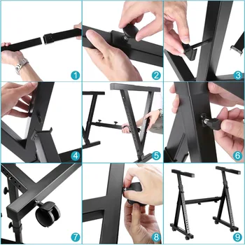 Neewer Heavy Duty Z-Style Keyboard Piano Stand With Swivel Casters in Adjustable Height  for Electronic Piano detail image