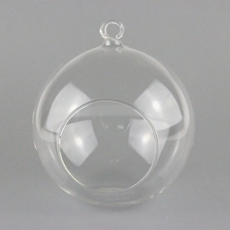 D100mm подвесной стеклянный шар ваза с одним открытым отверстием вдовы для DIY завод
