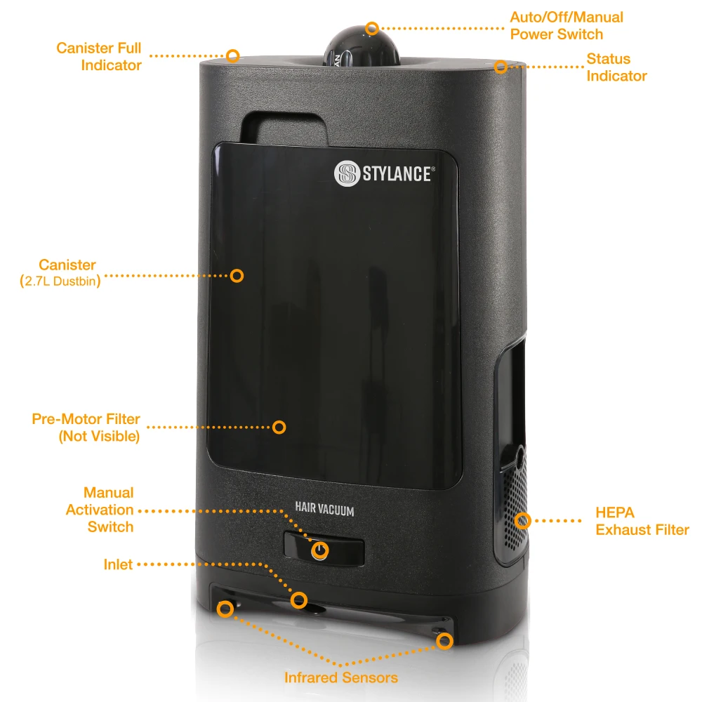 EVPRO Professional Touchless Stationary Vacuum STYLANCE VA001A-BK