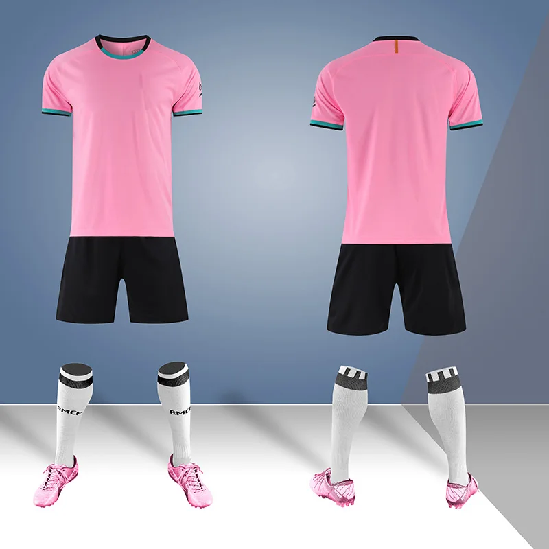 Custom Pink Color Soccer Jersey New Design Football Uniform Set