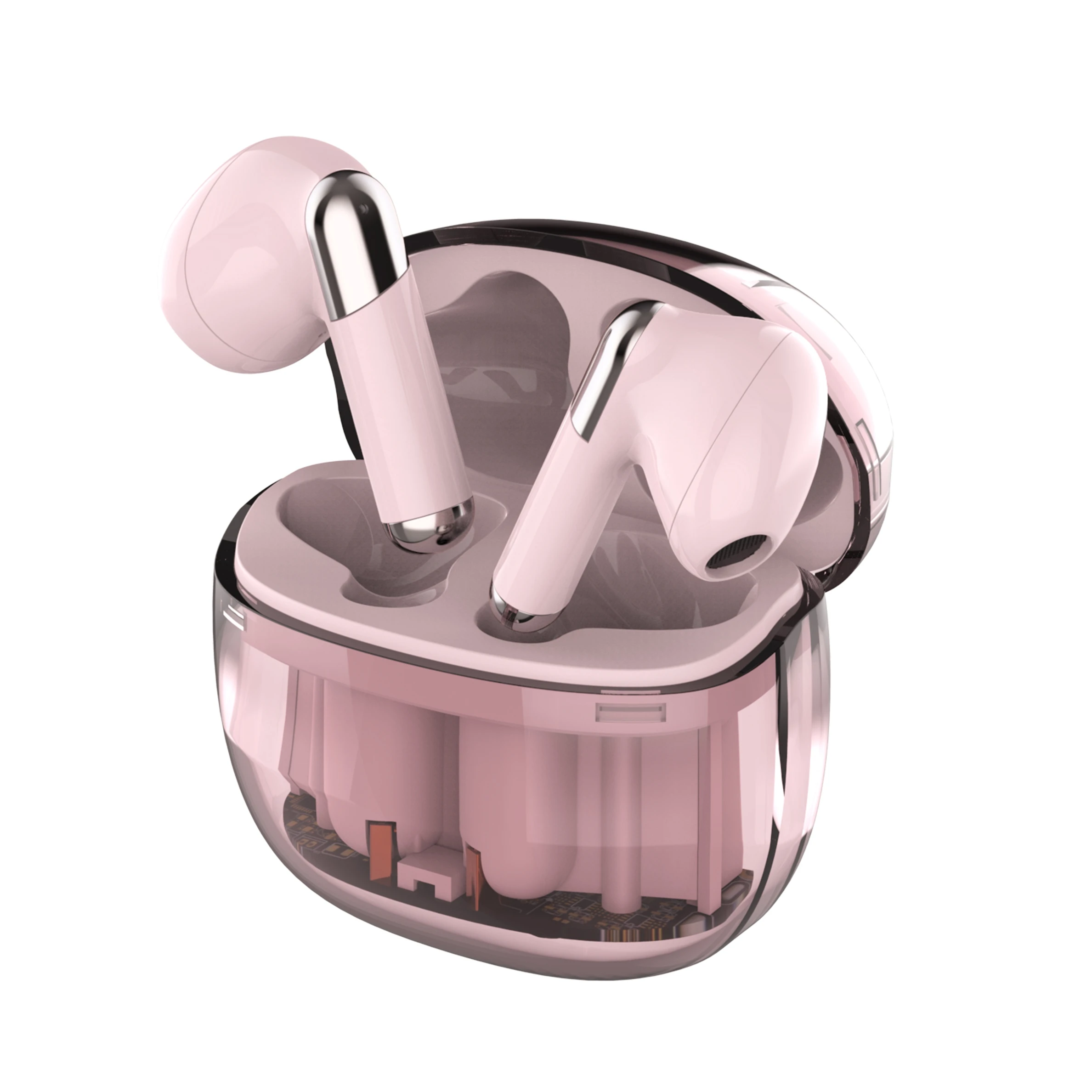 Small Crystal Bean Transparent Earphone Wireless BT5.4 Headphones TWS Earbuds Handsfree