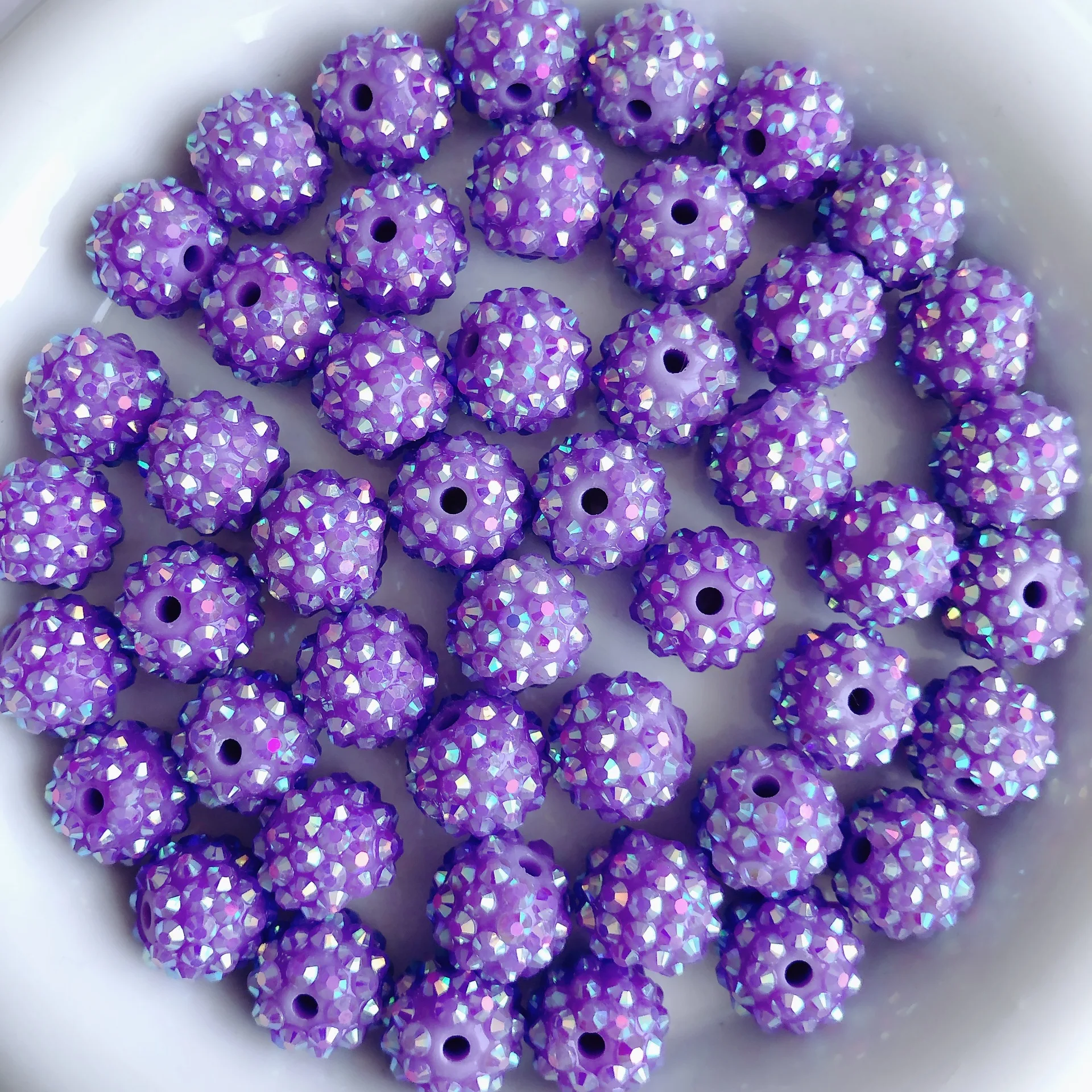 JC Wholesale 14mm Handmade Colorful Resin Rhinestone Beads Ball for Kids  Girls Jewelry Making Chunky Beads