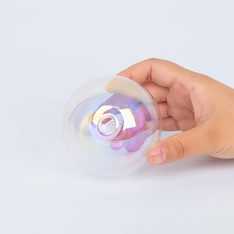 Hand Blown Heat Resistant Rainbow Colored Round Hollow Empty Borosilicate Glass Globe Ball Sphere Lamp Shade