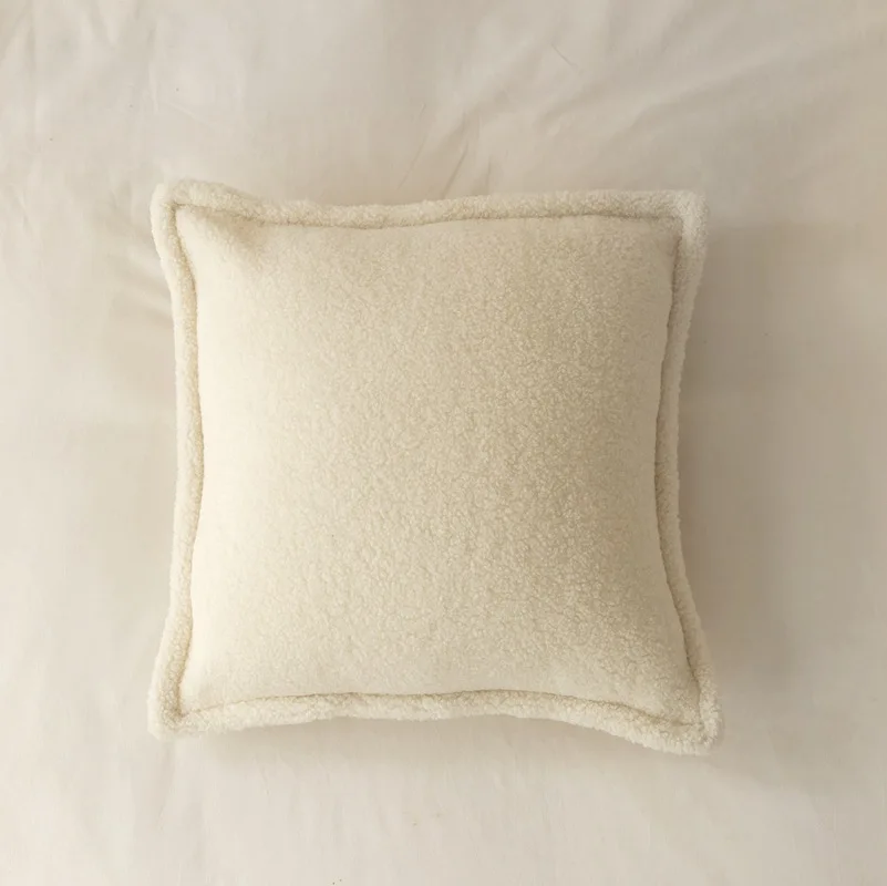 Aoyatex customized super soft solid color lamb throw pillow indoor decorate cushion details