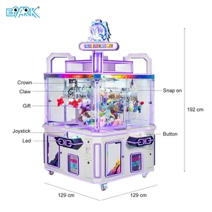 Commercial Gifts 4 Players Coin Operated Candy Grabber Clip Machine Mini Crane Toy Dolls Vending Machine With Led Lights