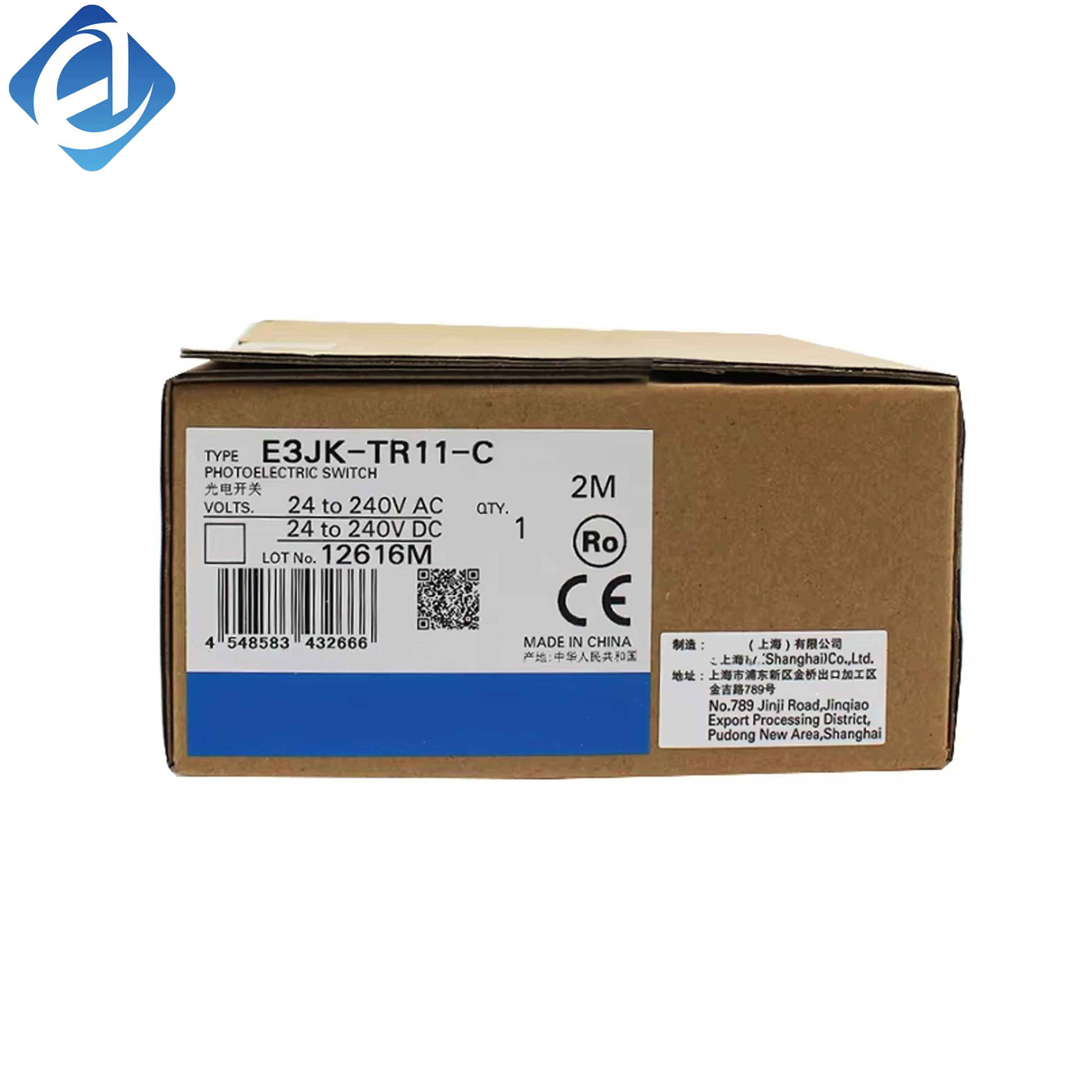 سنسور فوتوالکتریکی اصلی و جدید اُمرن سری E3JK-TR11-C نوع تراگذر (Through-beam). این سنسور دارای محدوده تشخیص طولانی، پوشش مقاوم و پاسخ‌دهی سریع است. با قابلیت مقاومت بالا در برابر تداخل‌های الکترومغناطیسی، برای تشخیص اجسام، شمارش و کنترل اتوماسیون خط تولید به‌کار می‌رود.