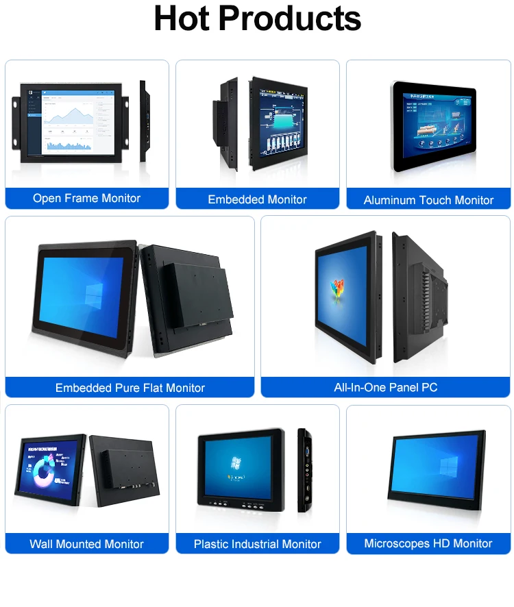 21.5 Inch Industrial Monitor Waterproof High Brightness Touch Screen Embedded Display Medical PC Industrial Monitor