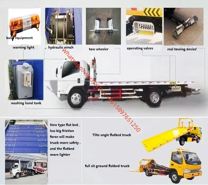 China New Isuzu 5 Tons Flatbed Towing Truck 4x2 Wrecker Isuzu Tow ...