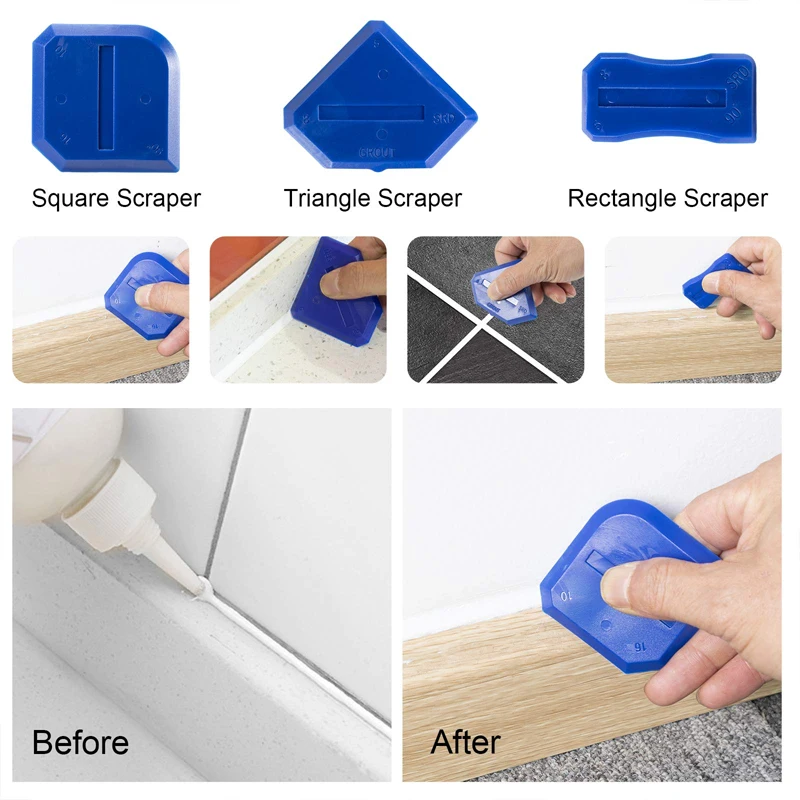 thumbnail image 2 of Caulking Tool Silicone Handheld Caulking Gun With Multifunction Grout Scraper And Caulk Nozzle Finisher Sealant 2 of 10