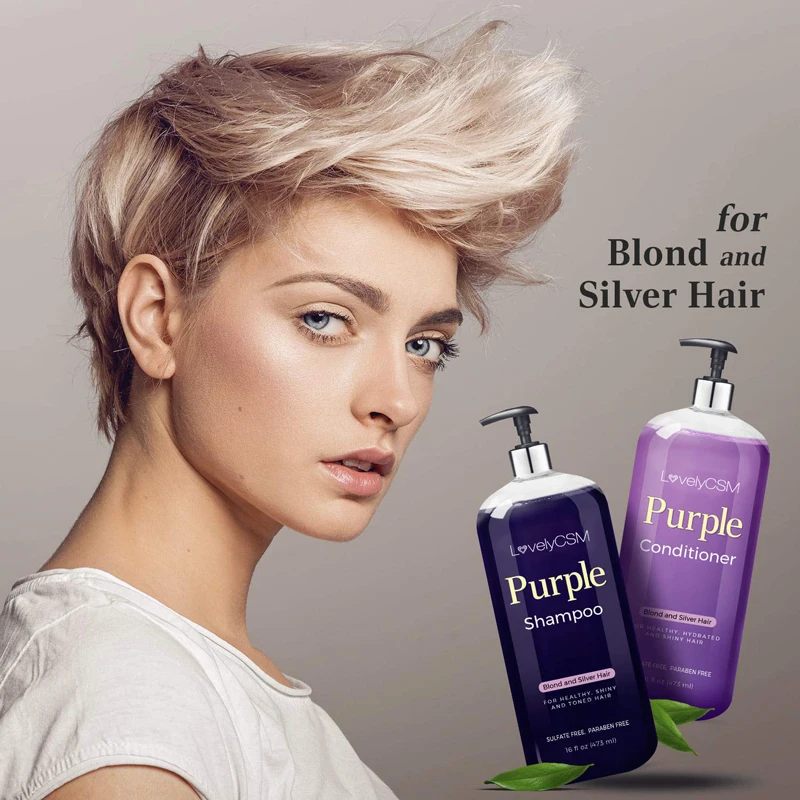 Sulfate Free Paraben Free Purple Shampoo And Conditioner Set For Blond And Silver Hair Buy 0066