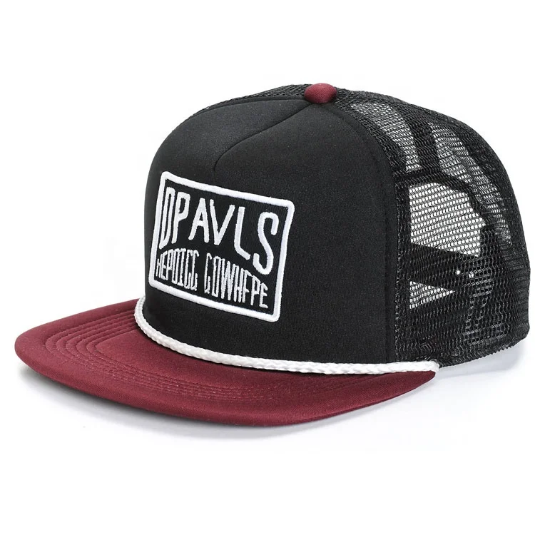 Сделанная на заказ Вышивка плоская веревочка для коносамента Snapback оптовая продажа дешевая 5 панельная Кепка водителя