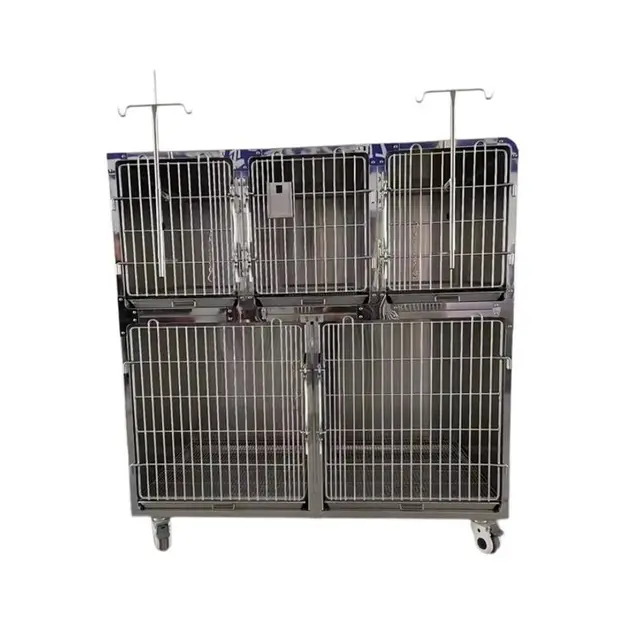 China Manufacturer Stainless Steel Dog Cage Pet Cage Animal and Veterinary Equipment Oxygen Icu Cage