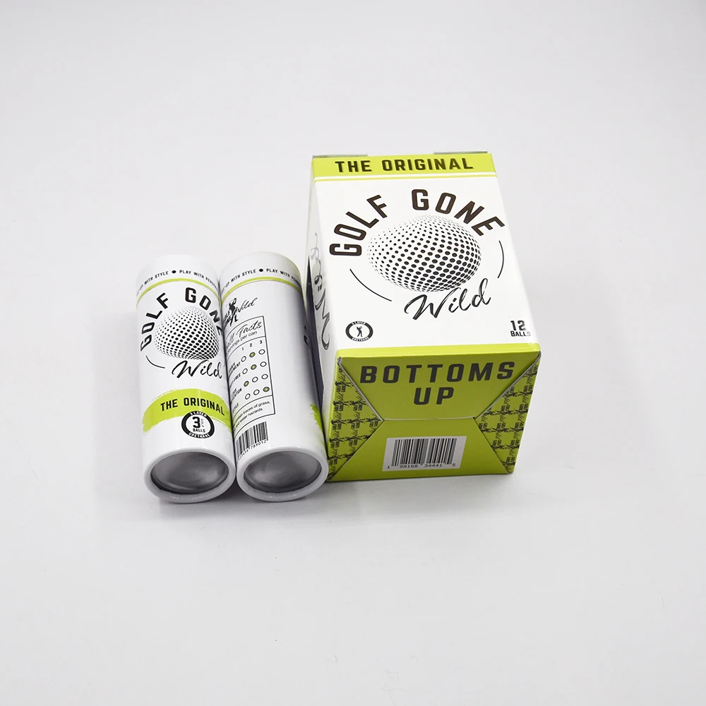 High-End Custom Logo Printed Golf Ball Gift Box with Clear Window and Recycle Paperboard for Fashion Trend Packaging