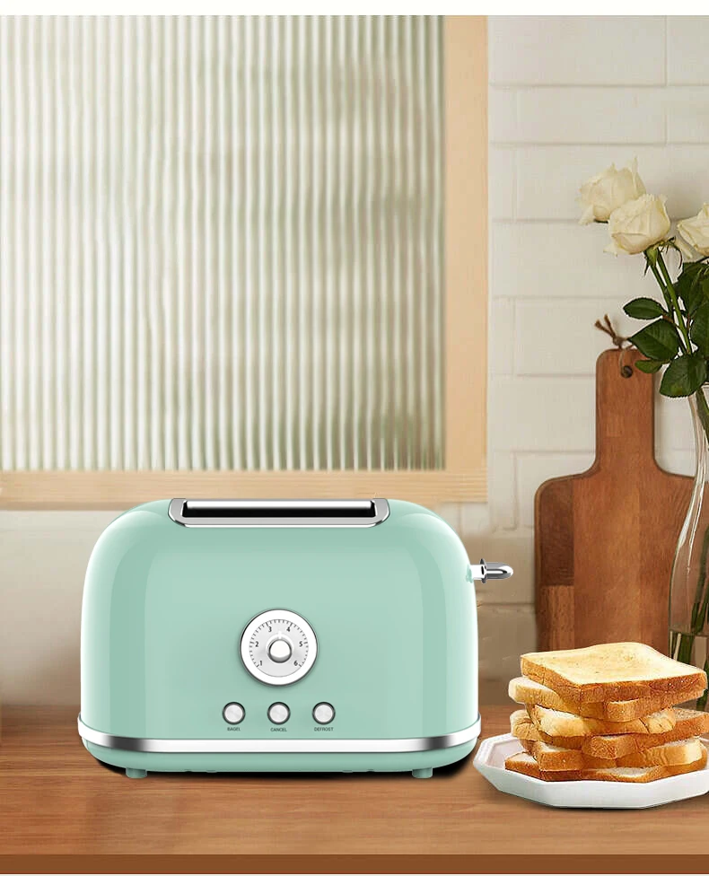Electric Toaster 2 Slices Toast Bread Kitchen Accessories Stainless