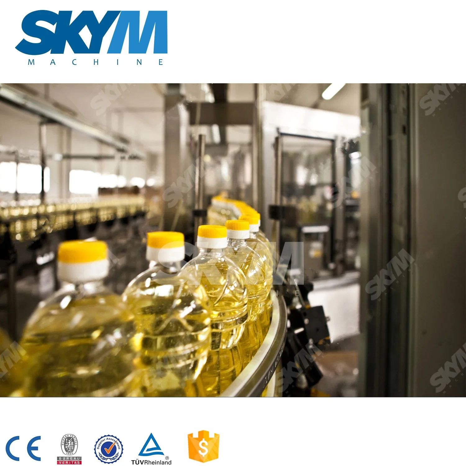 Automatic Cooking Oil Filling Machine Capping Labeling Packing PET Bottle Making Production Line