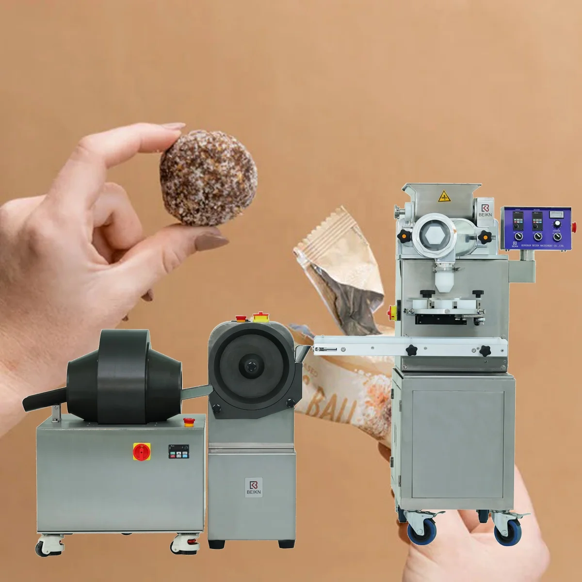 Automatic Dried Fruit Ball Filling and Coating Machine Laddu Ladoo Making Machine Dough Ball Divider Rounder Machine