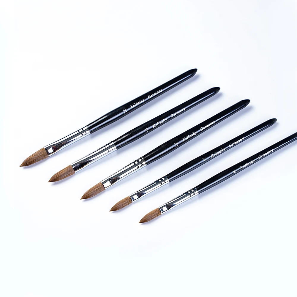 Маникюрные кисти для нейл-арта лака инструмент Kolinsky соболиный волос дерево оптовая продажа лучшая ОБЖИМНАЯ чистая краска ногтей