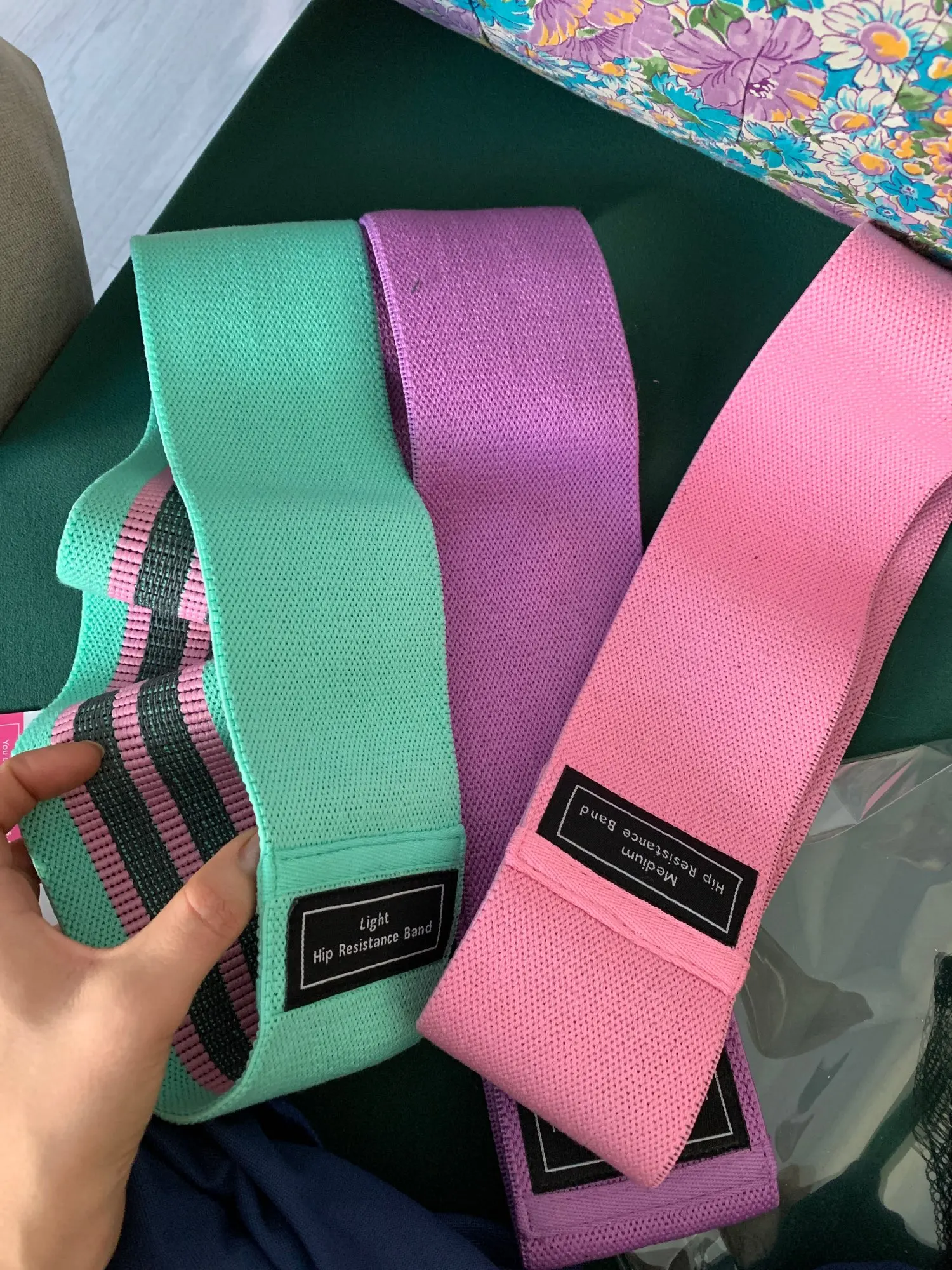 Wholesale Custom Logo Booty Resistance Workout Bands Exercise Hip Fabric Latex Bands Strip Type Fitness Bands Cotton Bags factory