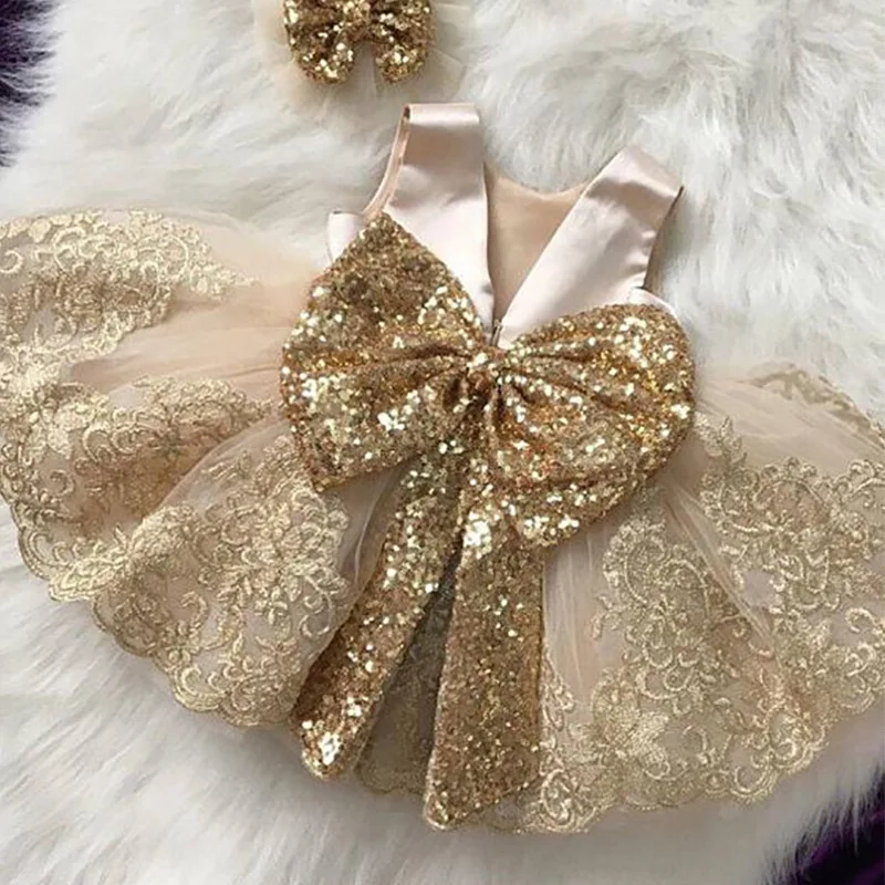 Golden frock for baby girl hotsell