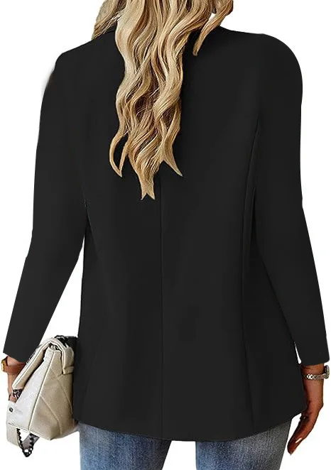Hot Selling Women's Large Size Solid Color Long Sleeve Office Blazers Suit Business Small Suit Jacket
