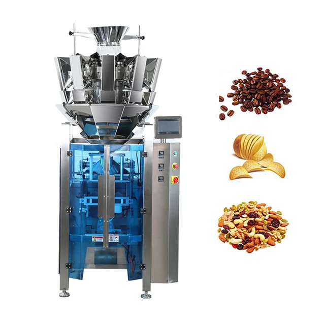 Automatic multifunction vertical multihead weigher packing machine chips snacks rice sugar beans grain weighing packing machine