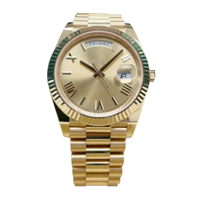 ETA Mechanical Movement Sapphire Glass Dates Mechanical Poedagar Gold Watch Set For Men