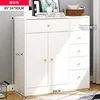 [Double porte à six tiroirs] Blanc chaud 89*34*90 cm - E38
