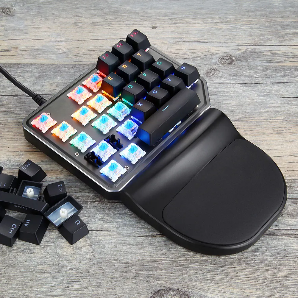 MOTOSPEED K27 Keys RGB Backlit Single Hand Mechanical Game Keyboard for Tablet Laptop PUBG Gamepad Controller Gaming Keyboard
