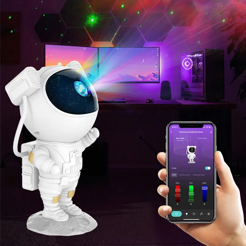 Astronaut Space Projector Galaxy Starry Night Light USB Charger LED Astronaut Lamp with Remote Control